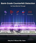 Fast Money Counter With UV MG IR Detection And LCD Display, counterfeit verification of USD with security icons