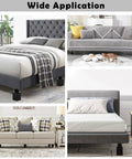 Set Of Four Heavy Duty Aluminum Adjustable Furniture Feet For Cabinets Tables Sofas And Beds Forty By Forty By Sixty Millimeters Height Adjustable With Mounting Hardware Wobble Free And Easy Install shown supporting furniture in various settings.