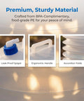 Collapsible Water Container With Spigot BPA Free Foldable Water Storage Jug With Handle details of spigot, handle, and folds