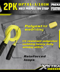 Two Pack 1 Inch By 8 Foot Beefy Lift Slings With Wear Guard Ends Flat Eye Web Straps Heavy Duty Lifting Slings 2 Reinforced Loops