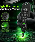 Two Pack Electronic Circuit Board Tester Inductance Detector For Quick Fault Detection With LED Indicators Precise Coil Testing Fault Isolation And Easy Troubleshooting For Techs And Hobbyists, handheld black PCB tool