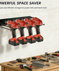 Two Pack Heavy Duty Drill Storage Rack Wall Mounts For Garage And Workshop Holds Four Drills Solid Metal Organizer