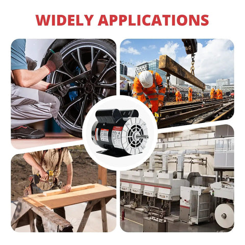 2 HP Single Phase Electric Motor for Air Compressors Dual Voltage 115 Volt and 230 Volt 3450 RPM applications collage