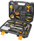 119 Piece Home Tool Set With Plastic Storage Toolbox For All Purpose Household Repairs And DIY Projects Includes Pliers, Hammer, Screwdrivers