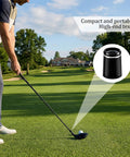 Golf player with club and focus on Seven Piece Black Golf Ferrules With Silver Ring For 0.370 Inch Iron Shafts DIY Friendly Club Building Repair And Shaft Install Durable ABS Ferrule Set For Easy Install And Upgrade.