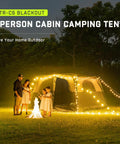 Roomy Six Person Camping Tent With Heavy Duty Blackout Layer Blocks Bright Morning Sun And Keeps Things Cool For Your Crew Includes Full Rainfly For Smooth Weekend Getaways, lit at night