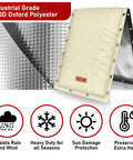 Beefy Cold Weather Backflow Insulation Cover, 36x36 Gray, 3-Way design, industrial-grade 600D polyester resists rain and wind.