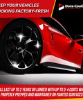 Wheel Armor Nano Ceramic Coating Spray For Wheels Metal Paint Plastic Glass Repels Water Dirt Debris And Oils For Ultra Durable Shine And Beast Mode Protection Made In USA, red sports car wheel