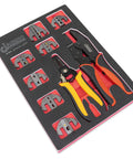 Interchangeable Ratcheting Terminal Crimper Set With 7 Die Sets Quick Change For Automotive Electrical Terminals, Carbon Steel Frame