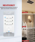 30 Minute Neutral Countdown In Wall Switch Timer 2 Pack Auto Off For Fans And Lights Including LEDs CFLs Save Energy With 7 Button Push Set And Set It And Forget It Easy Install Ideal For Vent Fans And Ceiling Fans, white 7-button wall switch