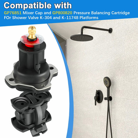 Mixer Cap and Pressure Balancing Unit Repair Kit for Kohler Shower Valves K-304 and K-11748 with GP800820 cartridge