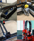Two Pack Open Type Drag Chain Cable Carrier in use on CNC and 3D printers, showcases flexible 15x30mm internal size, 1 meter length, M5 connectors.