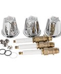 Three Handle Valve Rebuild Kit For Pfister Compression Style Valves With Genuine Part And Forever Warranty, polished chrome pieces