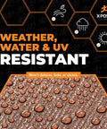 15 x 15 Ft Extra Thick Brown Poly Tarp Cover Heavy Duty 16 Mil Waterproof And UV Resistant Tarpaulin with water droplets