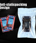 24 Pieces 5V Relay Module One Channel With Optocoupler And Opto Isolation in anti-static packaging with two modules shown