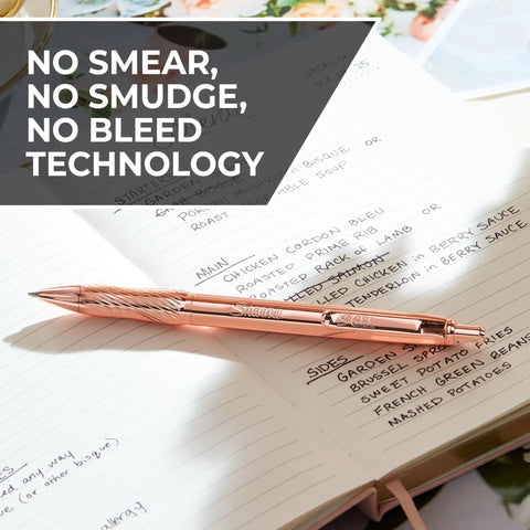 Gel Pen With Copper Metal Body Slick 0.7mm Point Black Ink Fast Dry No Smear Technology For Clean Smooth Writing on notebook