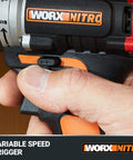 Close-up of Nitro 20V Cordless Drill Driver With Brushless Motor Ultra Compact And Lightweight Only Six Inches Long And About Three Pounds