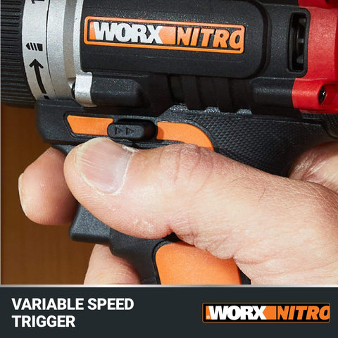Close-up of Nitro 20V Cordless Drill Driver With Brushless Motor Ultra Compact And Lightweight Only Six Inches Long And About Three Pounds
