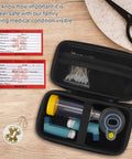 Everyday Travel Case For Asthma Gear Inhaler Spacer Masks Meds And Medical Card with zipper open showing contents