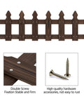 Solid Fir Wood Garden Picket Fence Edging Kit With Five Panels for Yard Border and Plant Beds Approximately 178 by 22 Inches Durable Outdoor Fence System That Is Flexible And Simple To Install, showing wooden panels and screws.