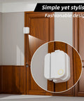 Alarm Contact Sensor Riser For 2nd Gen Door And Window Sensors, 10mm Height Extension Kit For Uneven Surfaces, Snap-On Mount, Crown Molding And Trim Friendly, No Tools Required, Sensor And Magnet Not Included installed on a wooden door