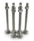 Tough-As-Nails 3/8-16 X 5 Stainless Steel Hex Bolts With Nuts, Flat And Lock Washers, 18-8 304 Stainless, fully threaded kit