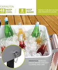 80 Quart Rolling Ice Chest Cooler Cart For Patio Parties With Bottle Opener Shelf And Grey Finish holding ice and beverages