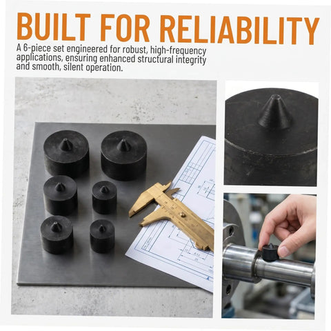 Heavy Duty Metal Shaft Protector Kit With Conical End Guard For Grip O Matic Pullers and axle protection shown in 6-piece layout.