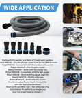 Workhorse 20 Foot Wet Dry Shop Vac Hose With 6 Adapters for Dust Collection and Woodworking Tools Compatibility