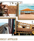 Reed Fencing Rolls 6 Ft By 16.4 Ft Natural Reed Screen Curtain For Outdoor Privacy And Shade For Easy Setup In Your Backyard Vibes Patio Garden Brown Bamboo Fence Covering Eco Friendly Decorative Fence Mat showing various installation uses for privacy and aesthetics.