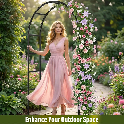 Versatile Garden Pergola Arch With Two Size Setup 7 Ft 6 In Wide By 6 Ft 5 In High Or 4 Ft 6 In Wide By 7 Ft 10 In High Easy Assembly With Pre Cut Holes Ideal Pic Worthy Wedding Garden Arbor For Bridal Party Decor