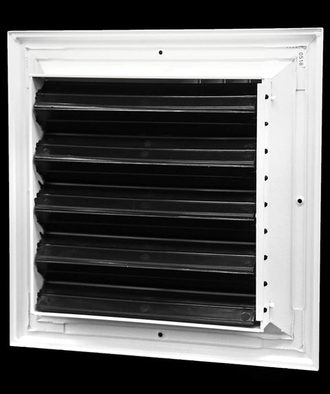 Premium 12x12 HVAC Vent Cover One Way Aluminum Ceiling Diffuser Square with open adjustable louvers and powder coat finish.