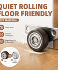 Twenty Pack Small Side Mount Caster Wheels With Silent Smooth Rolling Motion For Drawer Cabinet Upgrades showing TPE material and floor-friendly design.