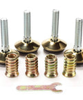 Swivel Furniture Levelers Kit Adjustable Heavy Duty Leveling Legs for Tables Chairs Cabinets With Felt Pads 4 Pack 34mm D Golden Finish