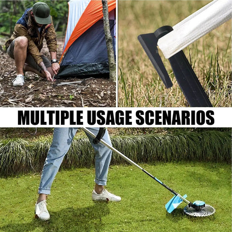 Heavy Duty Boundary Wire Pegs Straight Up Durable Portable Cable Stakes For Yard Setup shown in multiple outdoor uses.