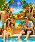 Luau Party Door Cover 71 By 35 Inch Tiki Bar Beach Banner With Tropical Cocktails Tiki Torches Palm Trees Flowers Ocean View Island Hut Backdrop For Front Door Indoor Outdoor Use Party Ready Vibe