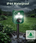 Solar Ultrasonic Animal Repeller 2 Pack With Motion Sensor And Flashing Lights Waterproof Outdoor Pest Deterrent For Deer Cats Dogs Raccoons Squirrels On Lawns Gardens Patios IP44 waterproof in rain