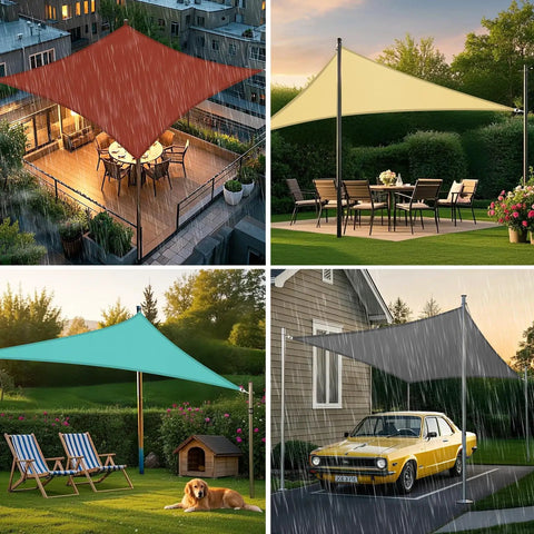 Waterproof Sun Shade Sail 10x13 Feet Rectangular Dark Grey UV Blocking Canopy for outdoor patios, decks, yards, rain shade