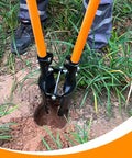 Heavy Duty Post Hole Digger With Fiberglass Handle 58 Inch Sharp Steel Blade For Quick Digging Through Hard Soil And Roots