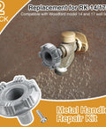 Outdoor faucet with 2 Pack Heavy Duty Outdoor Faucet Handle Repair Kit For RK 14 17MH Replacement Handle in silver finish
