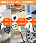 Multiple accessories for Straight Up Supercharge Handheld Steam Cleaner With Bonus Attachments, including nozzles for varied cleaning tasks.