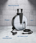 Heavy Duty Metal Extension Cord Reel 30Ft Retractable With 16AWG 3C SJTW Cord Three Outlets 10A Breaker Wall Or Ceiling Mount