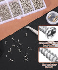 Dope 1200-Piece Tiny Screw Kit With Phillips Pan Head Machine Screws M1-M1.7, storage box, tweezers, screw details