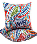 Outdoor Throw Pillows Set Of 2 18x18 Waterproof Weather Resistant Cushions With Inserts, colorful pattern, patio decor.