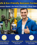 Person holding jar of Beeswax Cutting Paste For Drilling Metal No-Drip Wax Quick Cutting Oil Alternative for metalwork