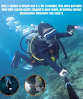 Diver using D580 Scuba Dive Light 530 Lumens Underwater Flashlight With 6 Degree Narrow Beam IP68 Waterproof underwater