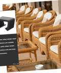 12 Pack Outdoor Furniture Clips For Patio Sofas And Rattan Chairs displayed on wicker furniture with secure clamps attached