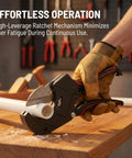 Heavy Duty Ratcheting Pipe Cutter With SK5 Teflon Coated Blade And Aluminum Body For PVC PEX CPVC PE PP Rubber Hose 75 Mm Delivers Smooth Clean Cuts With Low Friction And Burr Free Edges, cutting PVC pipe