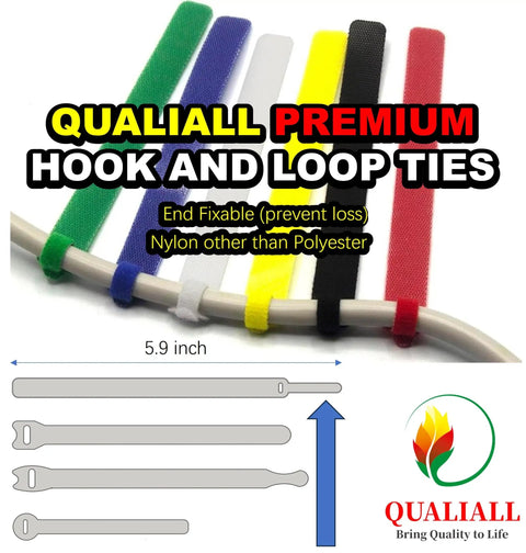 Reusable Hook And Loop Cable Ties Pack Of 150 In 5.9 Inch Length For Neat Cords And Cables With Strong Adhesion And Adjustable Length Ideal For Home Office Garage And Tech Gear Organization, 5.9in nylon tie pack