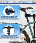Height Adjustable Bike Repair Stand For Bench Mount showing 360° rotating clamp and space-saving design next to bike
